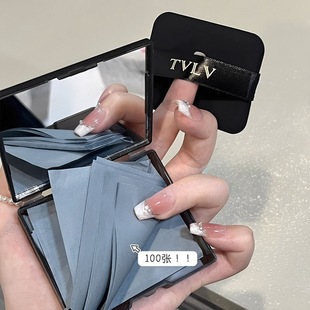 TVLV refreshing pat oil-absorbing paper puff oil-absorbing paper makeup mirror three-in-one oil-absorbing non-absorbent skin-friendly texture batch