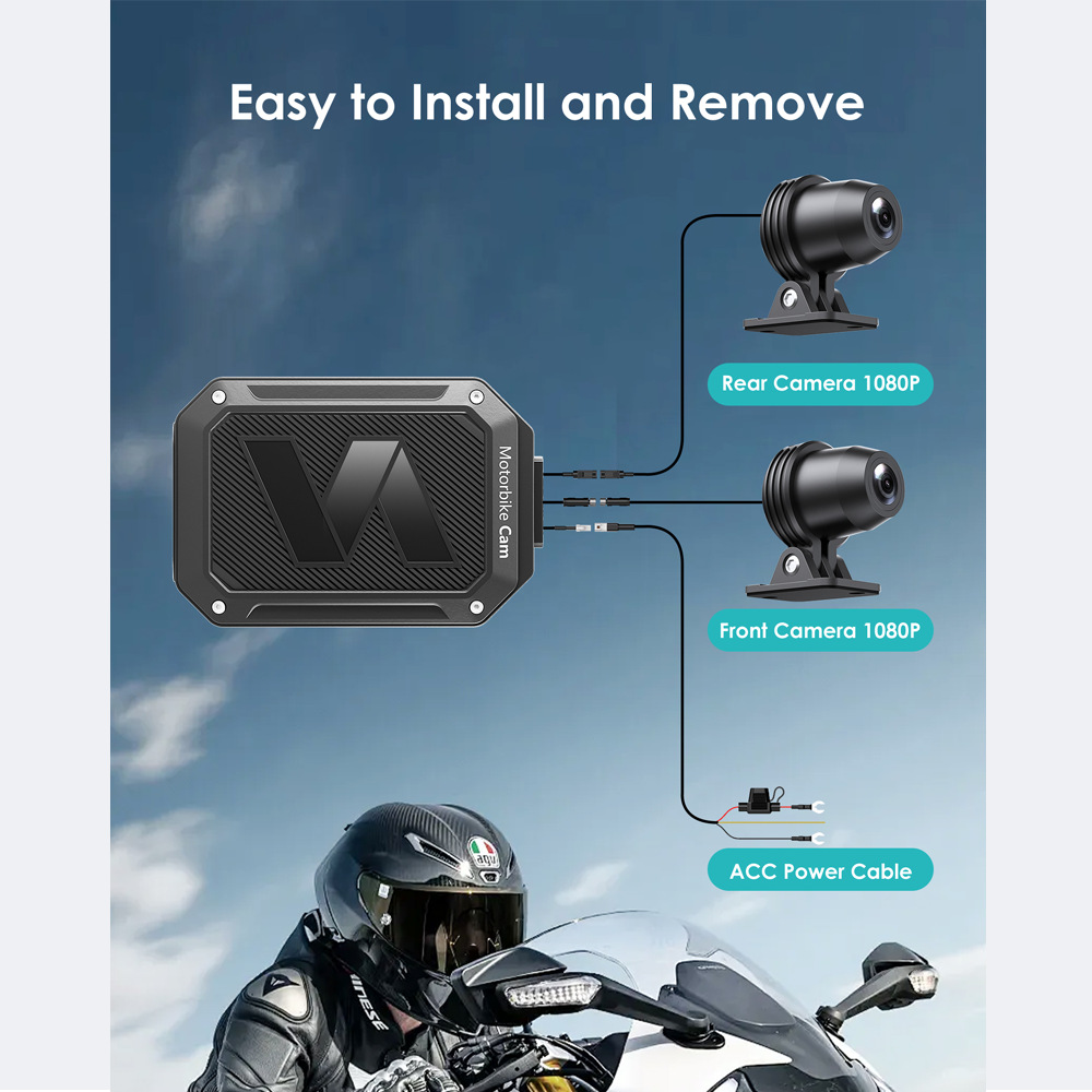 Cross-Border Best-Selling Motorcycle Dashcam with Wifi, Waterproof, Anti-Shake, 1080P Video Recording, Specifically for Motorcycle Travel