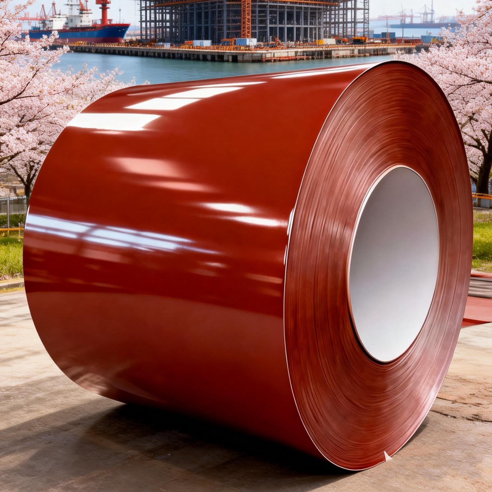 供应TDC51D+Z PE聚酯HDP高耐候SMP硅改PVDF氟碳彩涂宝钢砖红色