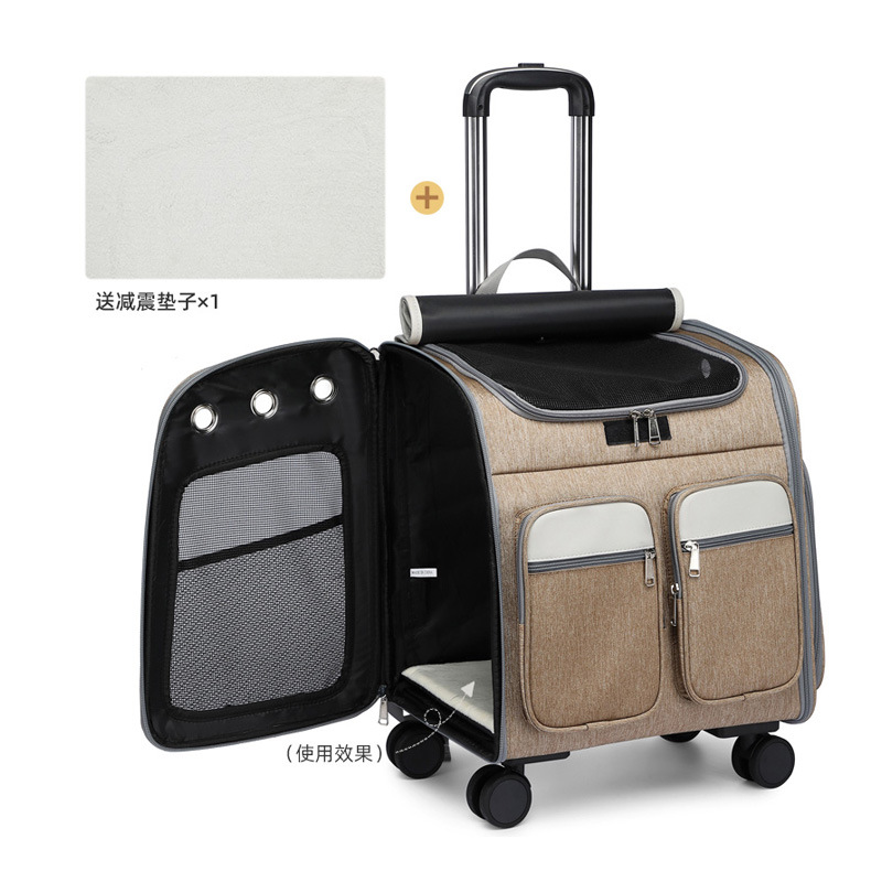 (2개) 휴대용 대형 고양이 가방 고양이 개 공간 캡슐 트롤리 수하물 고양이 배낭을위한 애완 동물 트롤리 케이스