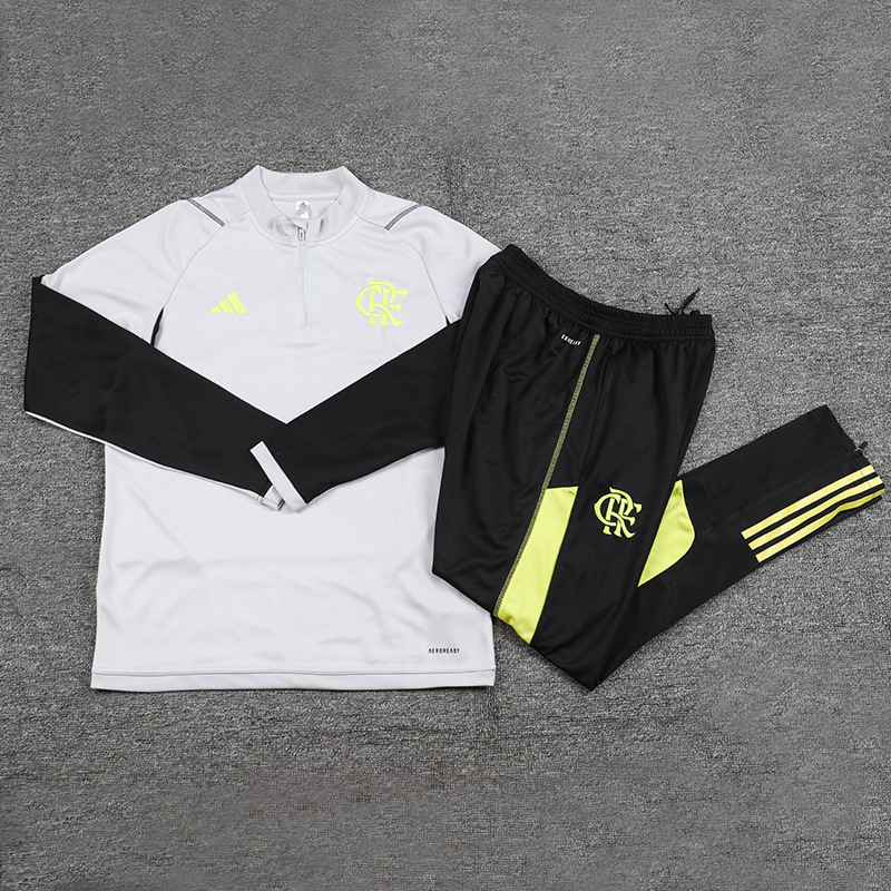 2324 Barcelona rojo Real Madrid Barcelona Arsenal Barcelona manga larga fútbol medio cremallera traje de entrenamiento lote