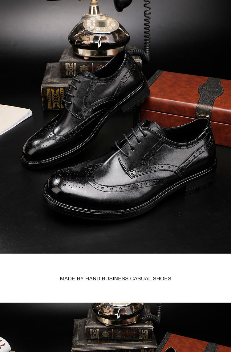 Plus-size leather shoes Business dress leather shoes for men British vintage wash horse Leather wedding shoes_vogvips.com