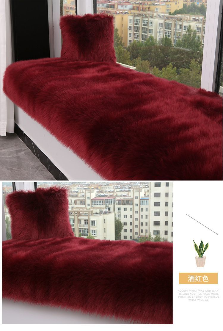 New Chinese-Style Large Red Chair Cushion, Faux Cashmere Door Mat, High-End Blue Carpet for Living Room Decoration and Grand Opening