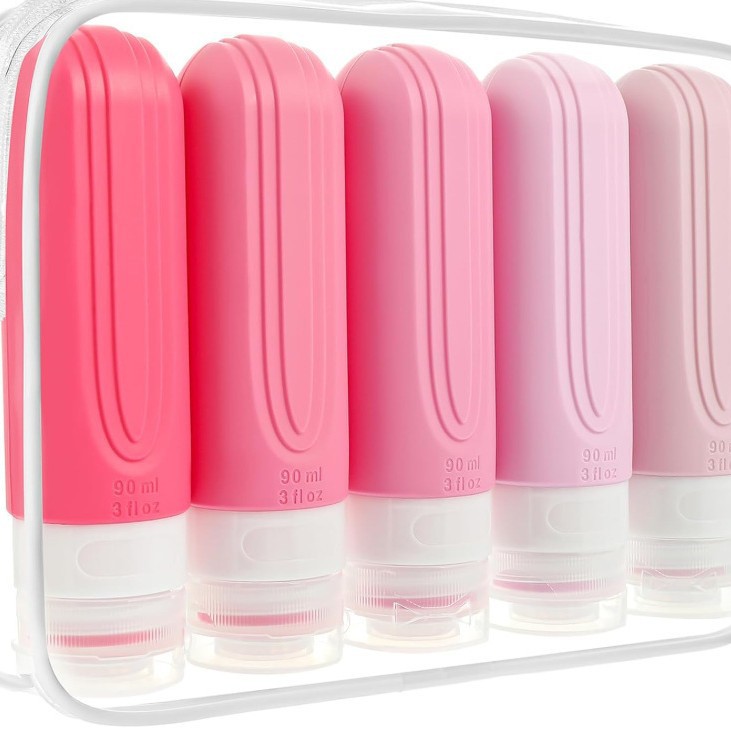 Botella de silicona, botella de lavado facial, gel de baño, simple, portátil, viaje, almacenamiento de maquillaje de belleza.