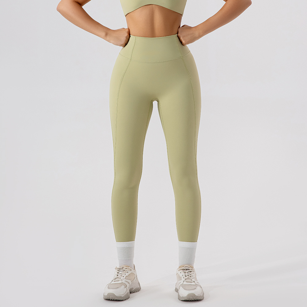Pantalones ajustados de cintura alta, pantalones deportivos desnudos, Pilates para correr, compresión de secado rápido, pantalones de fitness.