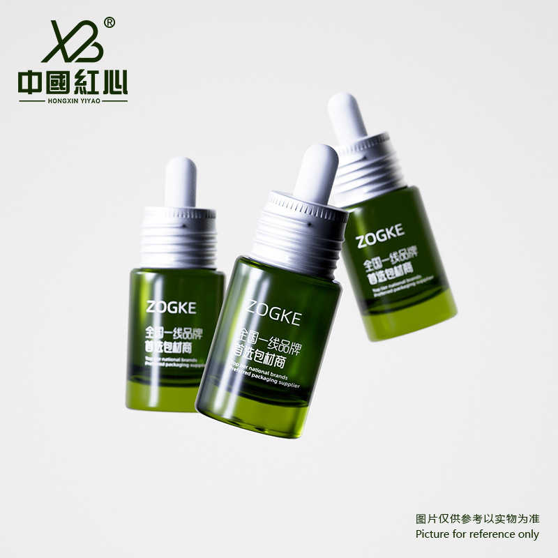 メーカー在庫 10ml 透明グリーンスレッドフラットショルダーボトル エッセンシャルオイルボトル 空ボトル ラバーチップドロッパー 詰め替えボトル ガラスボトル|undefined