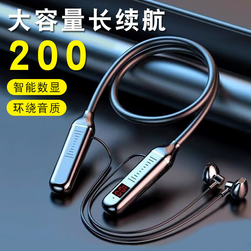 Hanging Neck Bluetooth Headset, Magnetic Sports Bluetooth Headset, Plug in Tf Card, 200 Mah Long Standby Life Headset Wholesale