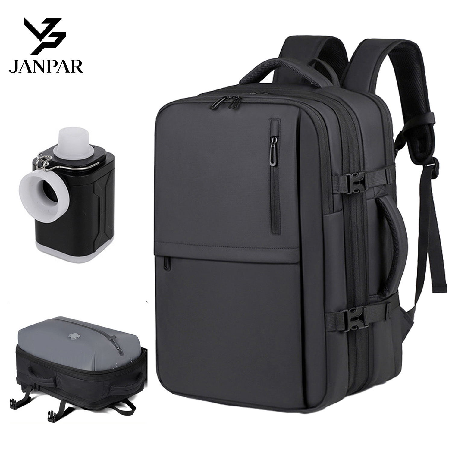 Travel Computer Backpack, Men's Business Double Backpack, High-End Multi-Functional Vacuum Airbag School Bag, Business Backpack
