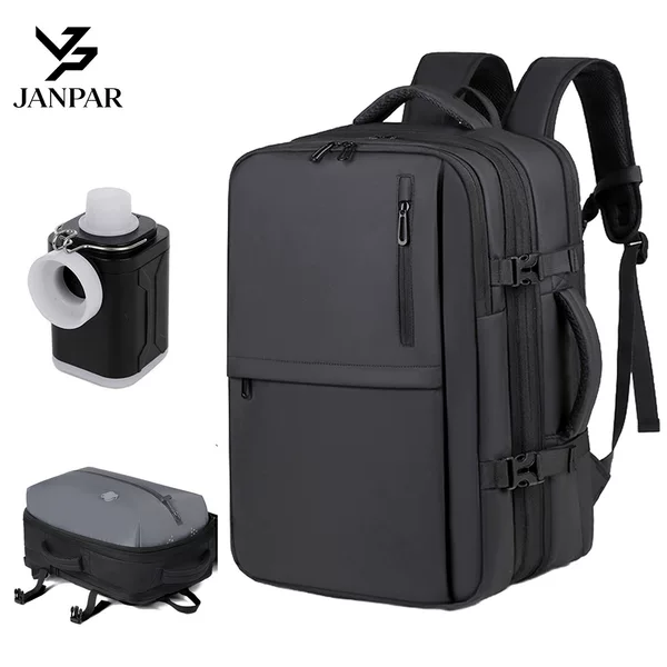 Travel Computer Backpack, Men's Business Double Backpack, High-End Multi-Functional Vacuum Airbag School Bag, Business Backpack
