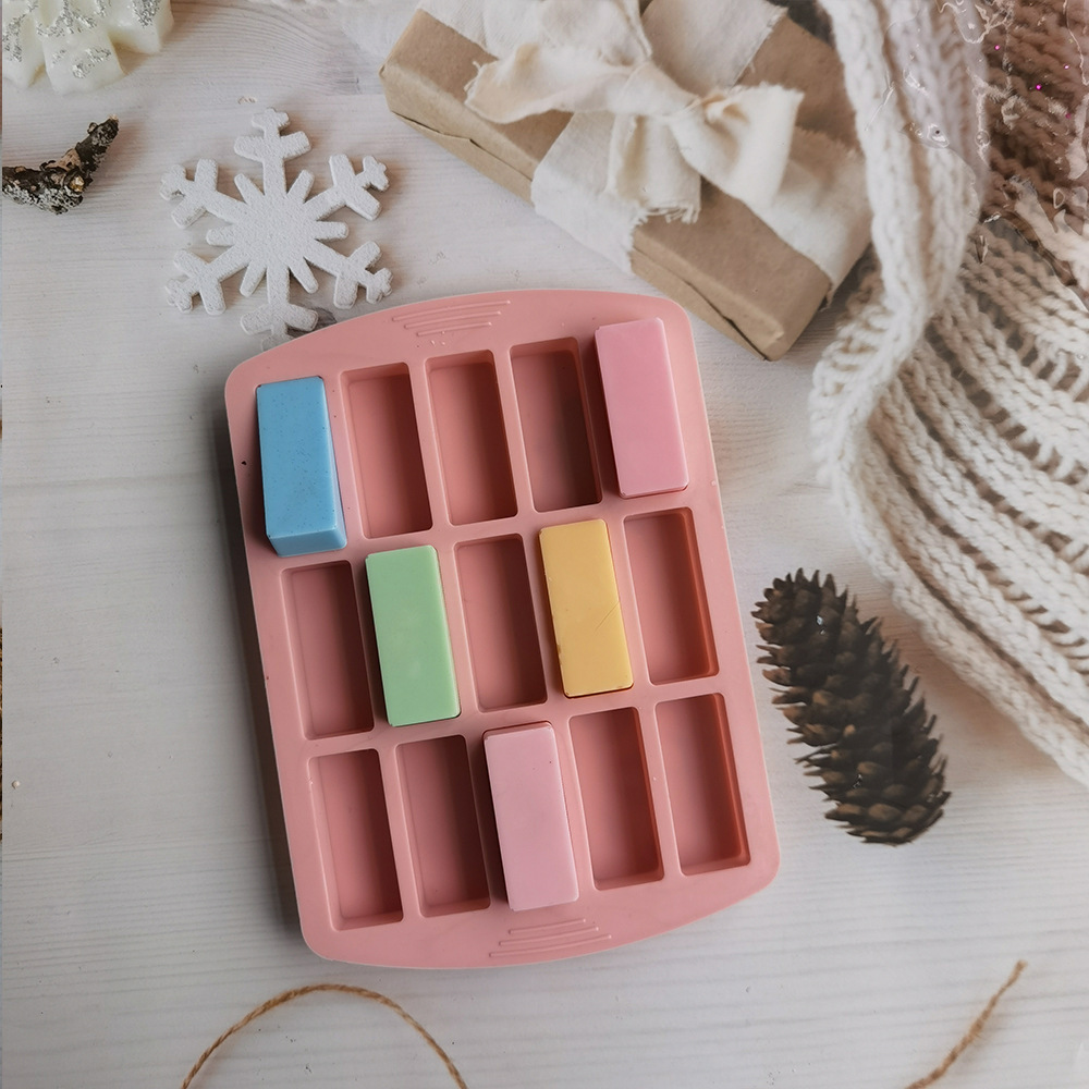 15 líneas largas pequeñas 188 molde de silicona pastel helado pudín molde de postre jabón utensilios