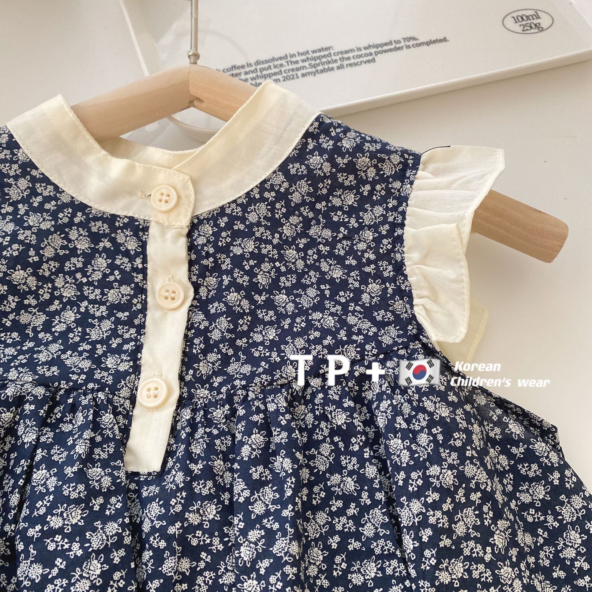 Corea del Sur ropa para niños vestido de niña 2023 vestido de verano niña floral manga voladora vestido de princesa vestido de chaleco de estilo coreano Retro
