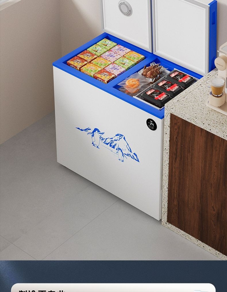 Dual-Temperature Dual-Door Freezer, Large-Capacity Household Dual-Use Freezer, Smart Freezer, First-Class Energy-Saving Car Refrigerator