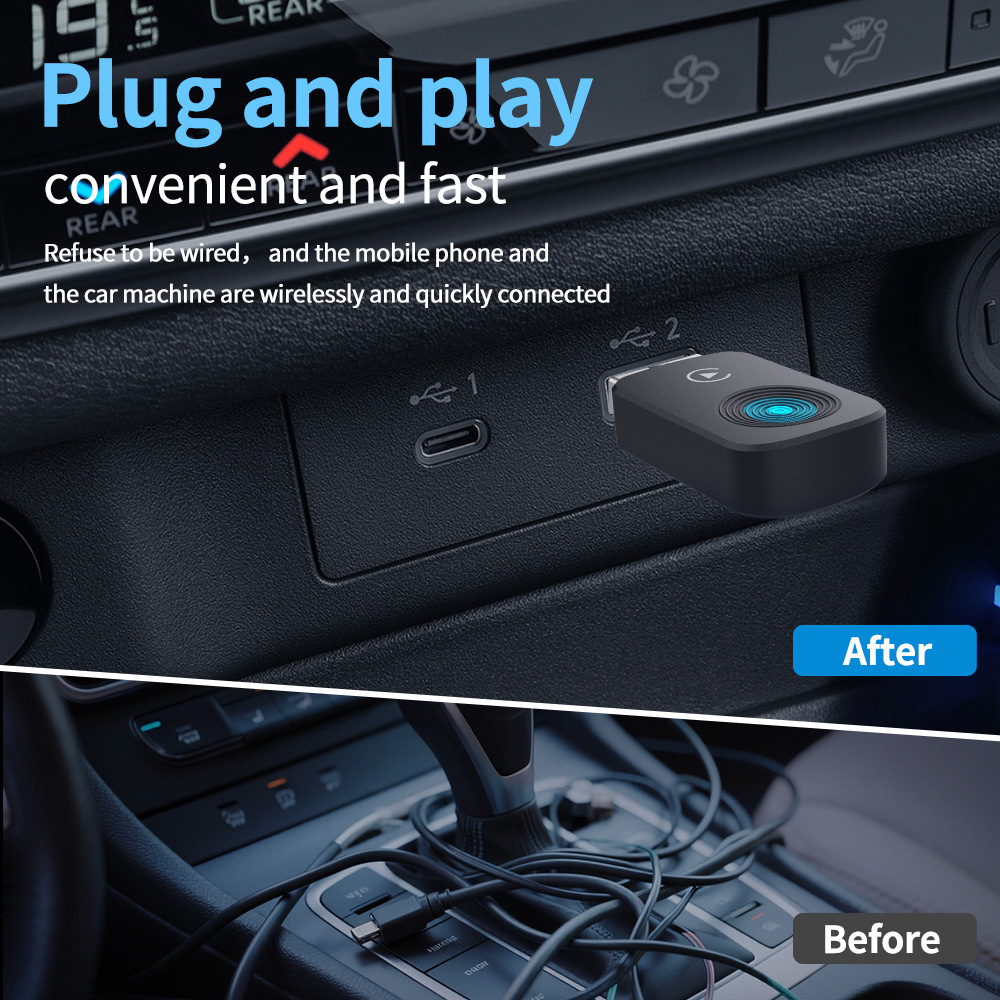 Cross-Border Wired to Wireless Carplay Box Car Adapter Module Two-In-One Portable Car-Machine Connectivity Box