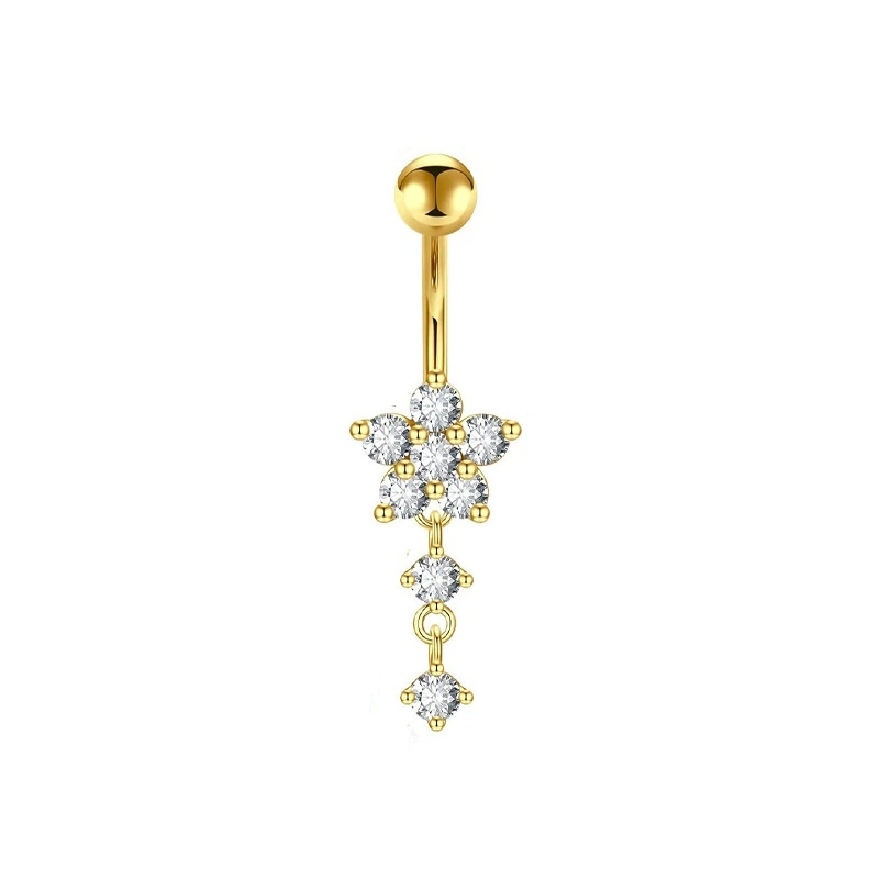 Set, physiological belly button piercing stainless steel with zircon, Amazon, (Physicals)