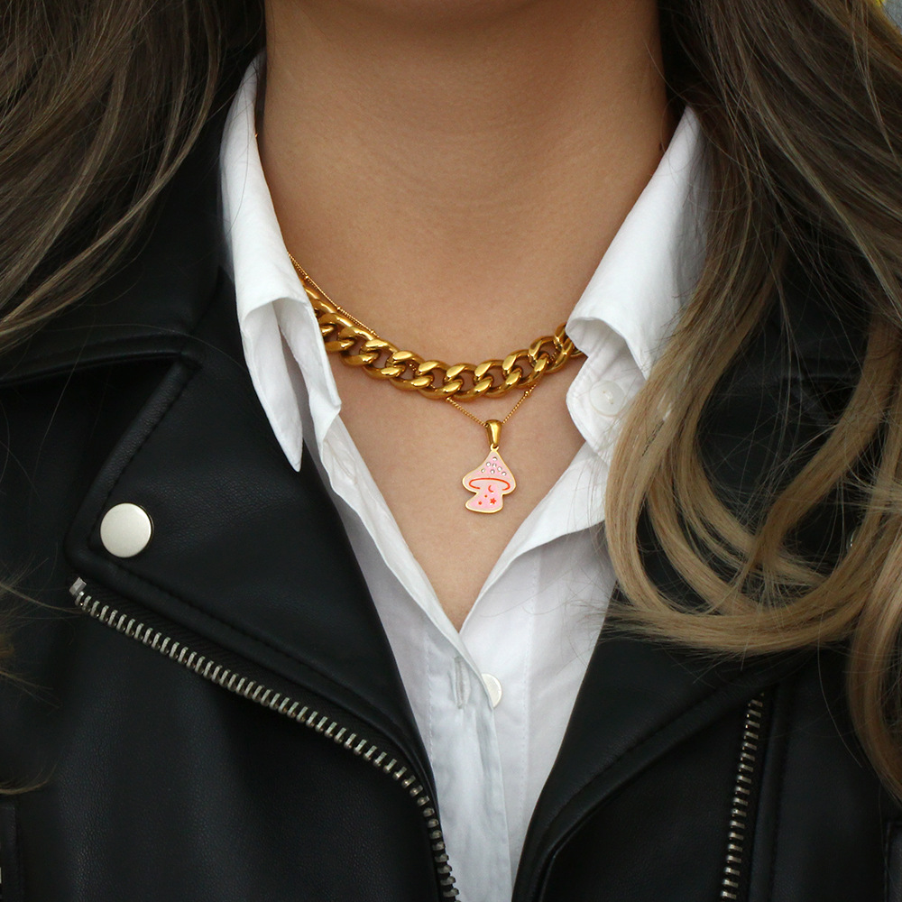 Fashion Geometric Stainless Steel Necklace Patchwork Plating Stainless Steel Necklaces_colorza_5