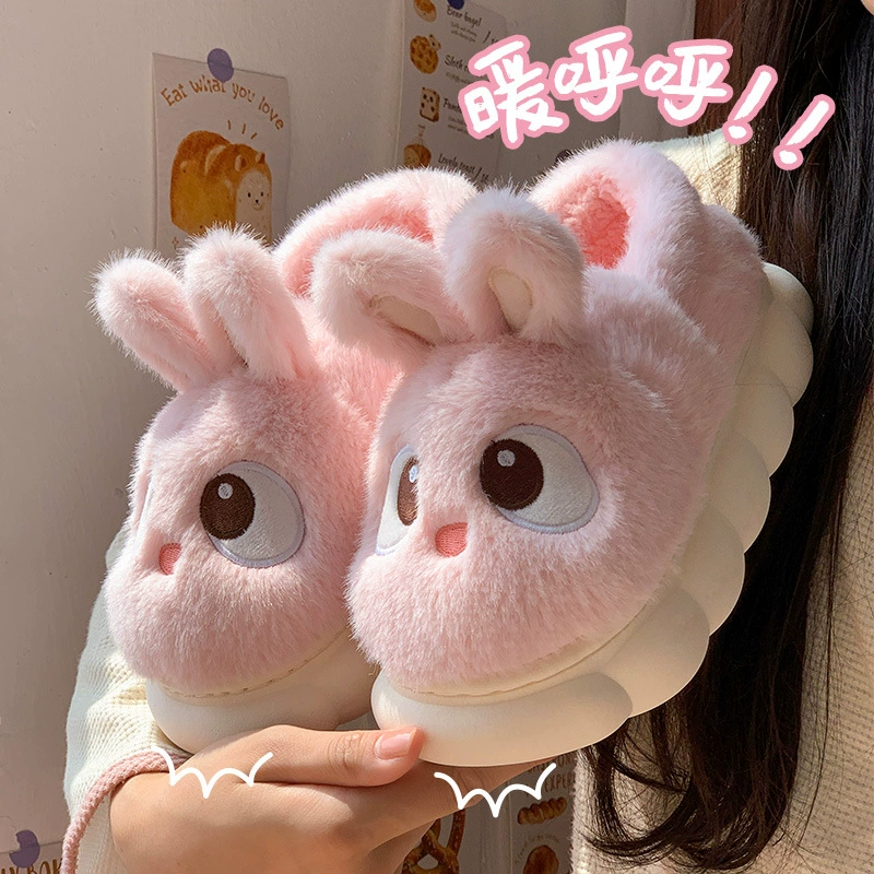 Хлопковые тапочки для женщин осень-зима 2025, новые домашние нескользящие тапочки на каблуке с плюшевой подкладкой для мужчин зима