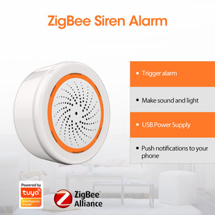 Tuya Smart Zigbee3.0 Sound Alarm with Temperature and Humidity Function and Sos Button Alarm Smart Alarm