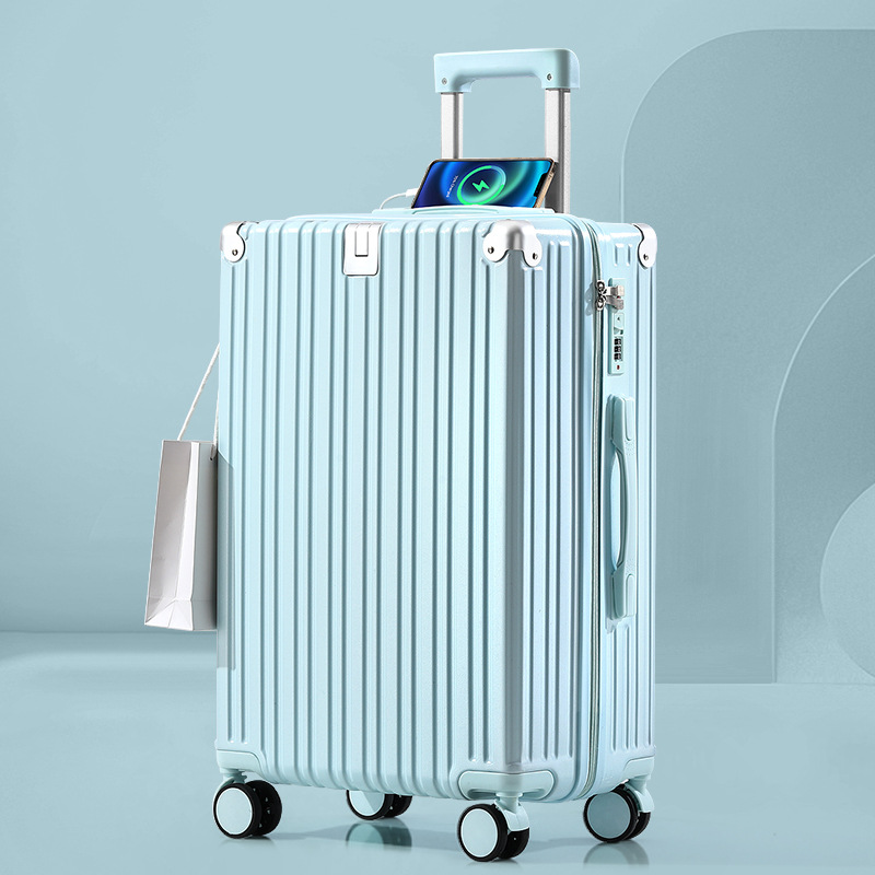 Maleta de esquina anticolisión, maleta trolley para hombre, interfaz USB, maleta de carga, maleta de contraseña para mujer, rueda universal, nueva resistencia