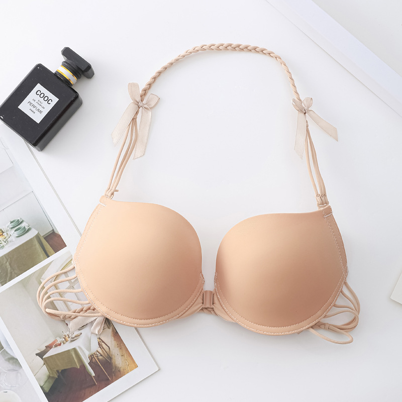 Comercio exterior ropa interior spot brillante sin marcas colgar cinturón de cuello de espalda grande sujetador de abrazadera de espalda sexy belleza de moda sujetador de chicas