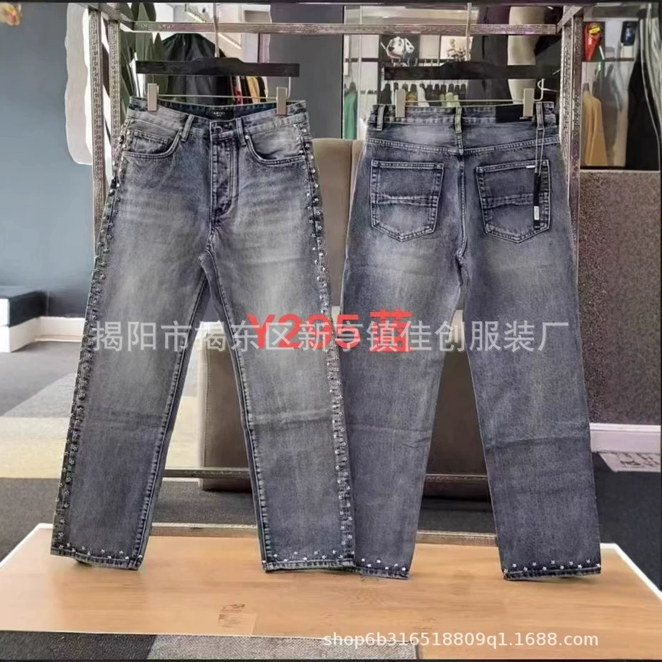 Кросс-бордерная оптовая торговля, унисекс, лето 2025, европейский и американский стиль, модный тренд, прямые джинсовые длинные брюки, японский стиль