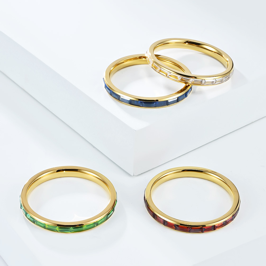 Minimalist Diamond Ring For Women Titanium Steel Elegant Accessory_voghion.com