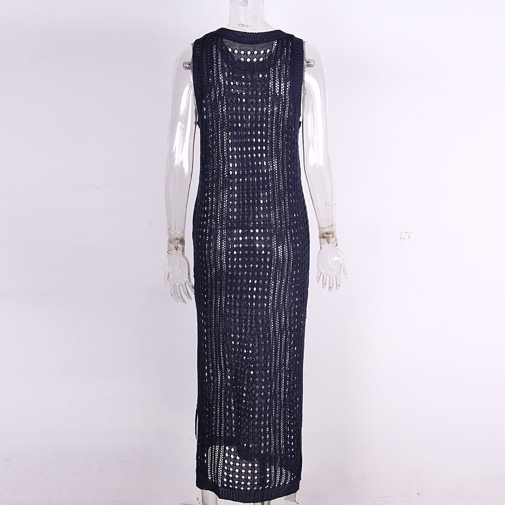 Hollow Out Design Simple Style Style Women's Simple Style Solid Color Hollow Out Cover Ups
