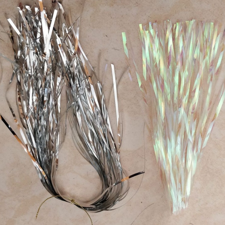 混彩丝雨线五彩彩虹色撕碎纸丝iridescent shred袋装蛋白红亮丝