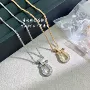 小众满钻18k锁骨链项链