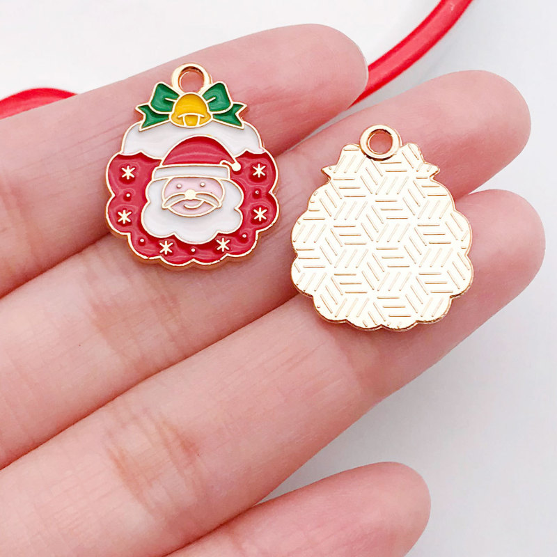 30種類のクリスマスツリーを混ぜた老人雪花ヘラジカ滴油合金ペンダント手作りdiyペンダントアクセサリー|undefined