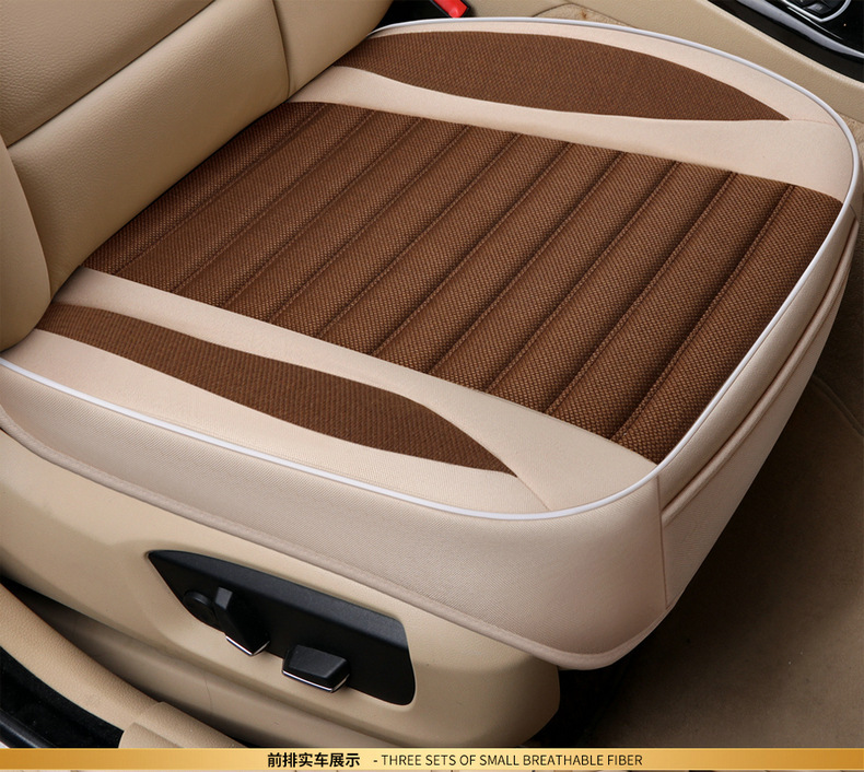 Car Seat Cushion Linen Universal for All Seasons New Three-Piece Set Manufacturer Car Seat Cushion Front and Passenger Square Cushion
