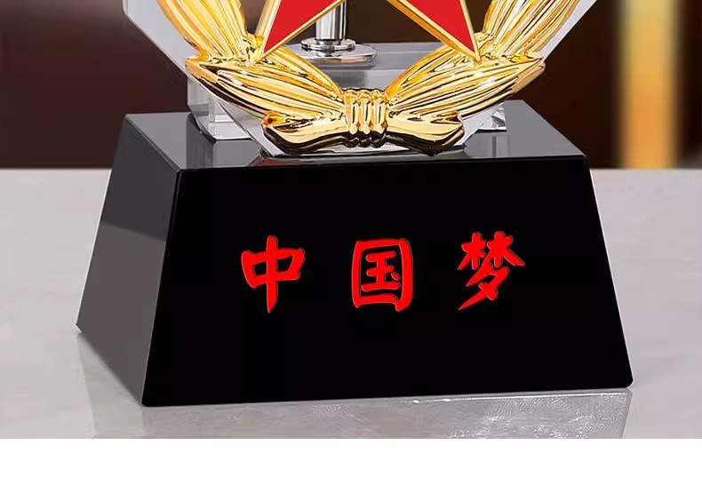 Creative Crystal Gift Office Desktop Decoration Conference Room Study Decoration Gift Small Red Flag Office Desktop