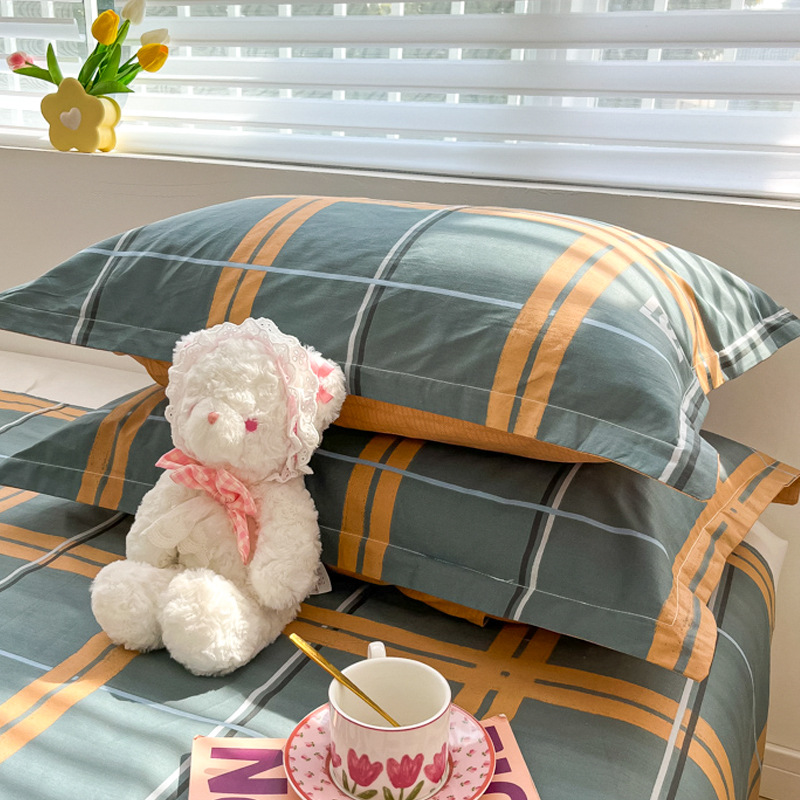 Funda de almohada fresca pequeña de algodón puro Un par de fundas de almohada para el hogar individuales 48x74cm Funda interior de núcleo de almohada de algodón Student 4