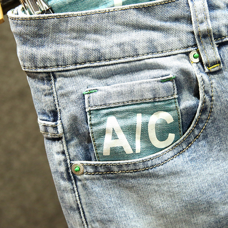 Jeans souples haut de gamme pour hommes, nouveau style printemps et été, tube droit, polyvalent, tendance, slim, petit pied, pantalon décontracté_voghion.com