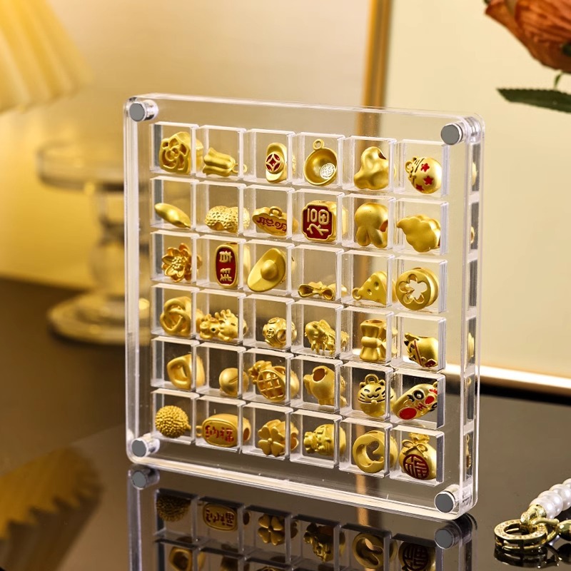 Transparent Magnetic Jewelry Storage Box Gold Jewelry Display Box Decorative Box Label Box Shell Transparent Storage Box