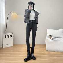 【加绒】高腰修身小脚裤女冬季新款百搭紧身显瘦牛仔裤铅笔裤