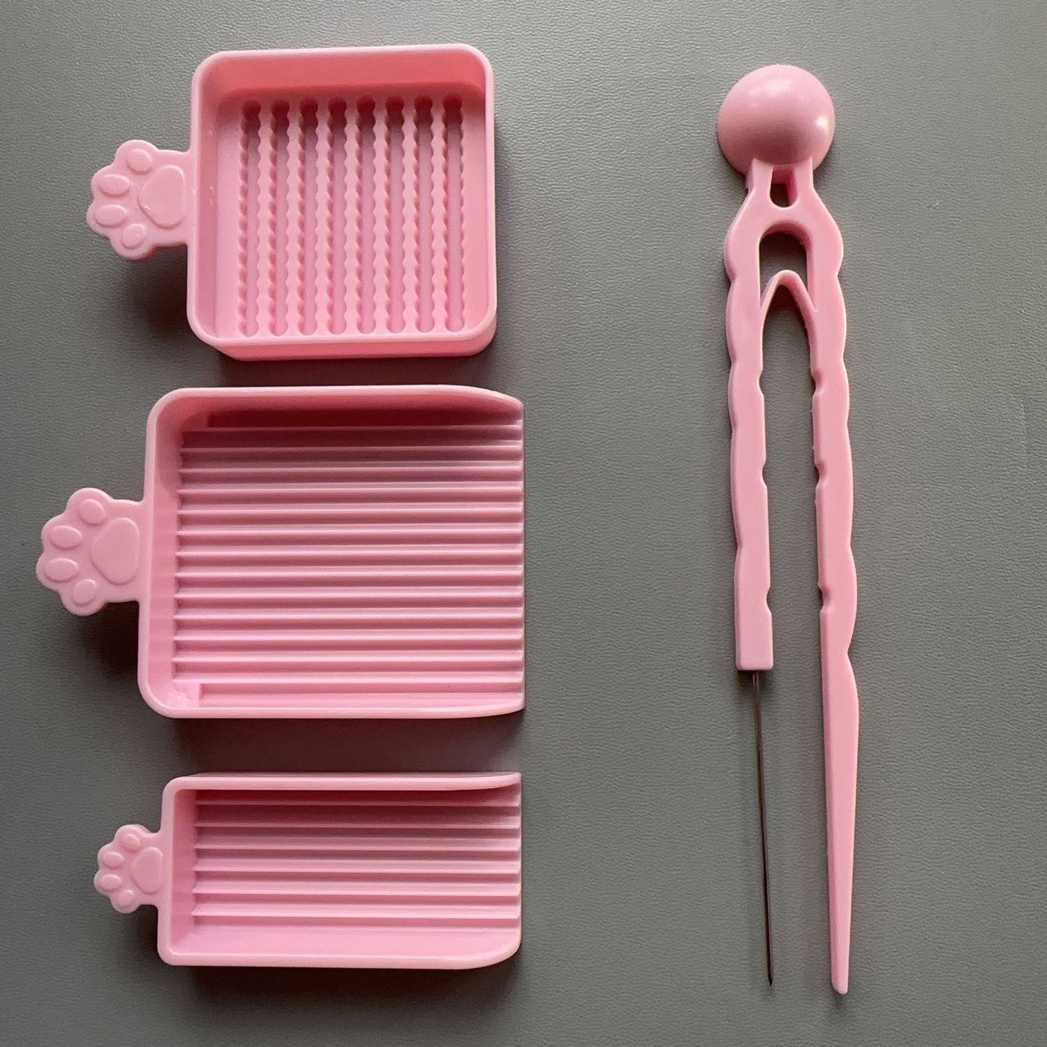 Juego de 4 piezas de garra de gato rosa