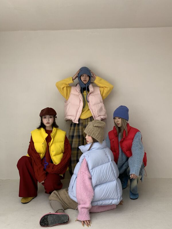 糖果色羽绒棉服马甲女2025年新款立领加厚宽松短款背心外套潮|undefined