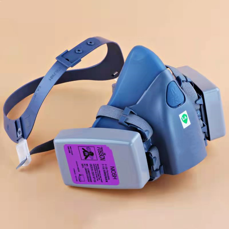 Máscara de gas 7093 para protección contra partículas, filtración de polvo, lijado, renovación, prevención de polvo, filtro de algodón, nivel de protección de fibra de vidrio.