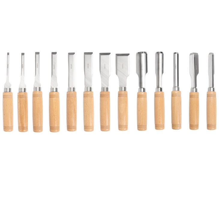 Cross-border woodworking chisel, professional carving knife 6-38MM, beech wood stainless steel woodworking chisel, round handle flat chisel, wholesale Cross-border woodworking chisel, professional carving knife 6-38MM, beech wood stainless steel woodworking chisel, round handle flat chisel, wholesale