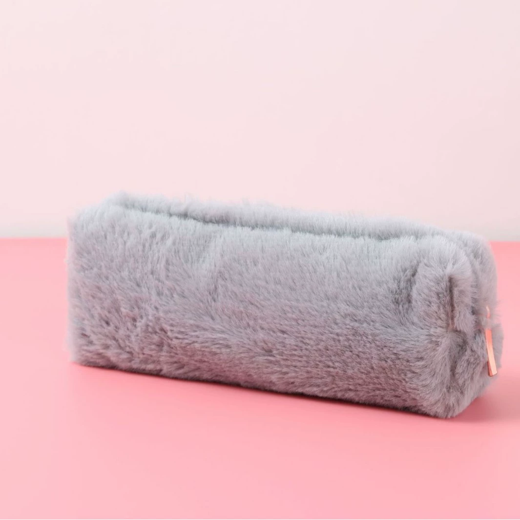 Plush Pencil Case, Japanese Style Capacious Case for Elementary Students, 14.3×6×4 cm