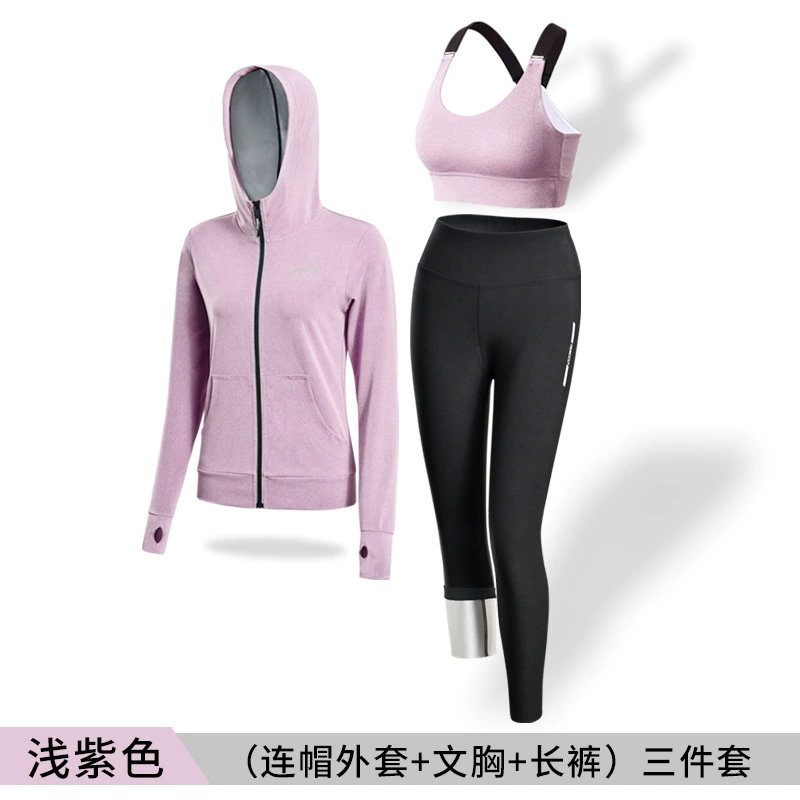 Sports set running suit, hooded or stand-collar jacket with leggings, plus sizes S–3XL