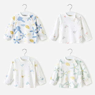 Baby's Autumn Clothes One-Piece Top Spring and Autumn Bottoming for Boys and Girls Pure Cotton Young Children's Thin Underwear Baby Clothes