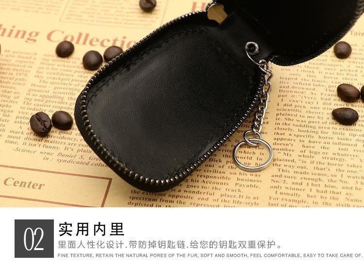 Genuine Leather Universal Car Key Bag Universal Men's and Women's Car Remote Control Protective Cover Korean Personalized Keychain