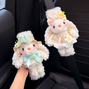 Cute rabbit car seatbelt shoulder pad, seatbelt decoration, anti-abrasion clothing, a pair for couples, high-end feel
