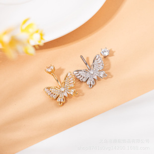 East chrysanthemum dream butterfly navel nail super fairy flash full zirconium French simple ins style student new tide navel nail manufacturers