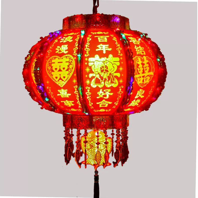 厂家供应LED灯笼灯旋转走马灯diy灯笼串结婚灯笼新年宫灯节庆用品