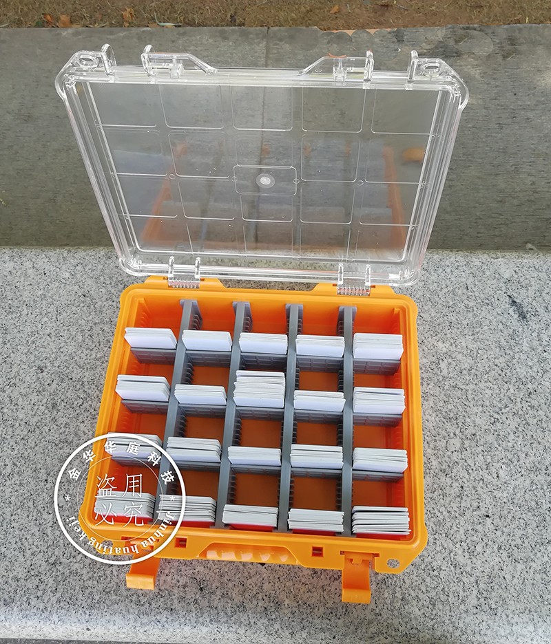 华蚁牌高抗冲击  塑料智能卡盒 收费手提箱 CPC卡箱 收费箱200张