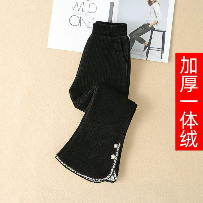 Flared Trousers for Teens, Increased Thickness (Plus Velvet Option), Demi-Season, Sizes 110–160 cm