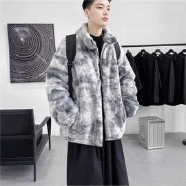 立领加绒外套男冬季潮流痞宽松大码帅气休闲棉衣男女同款