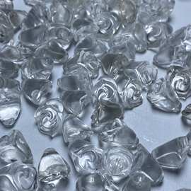 天然巴西白水晶 晶体通透无黑点白水晶精工雕刻玉兰花DIY挂件提溜